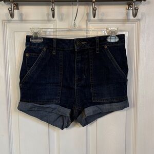 Free People Indigo Roll-Hem Denim Shorts